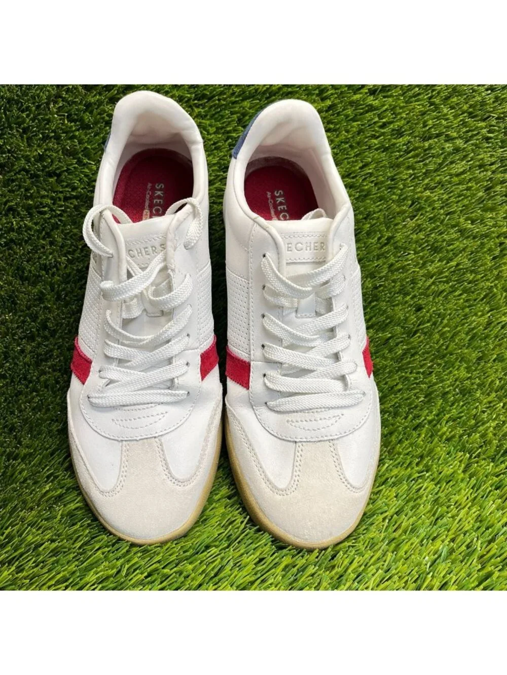 Skechers Zinger Retro Rockers Womens Size 10 White Red Athletic Shoes Sneakers